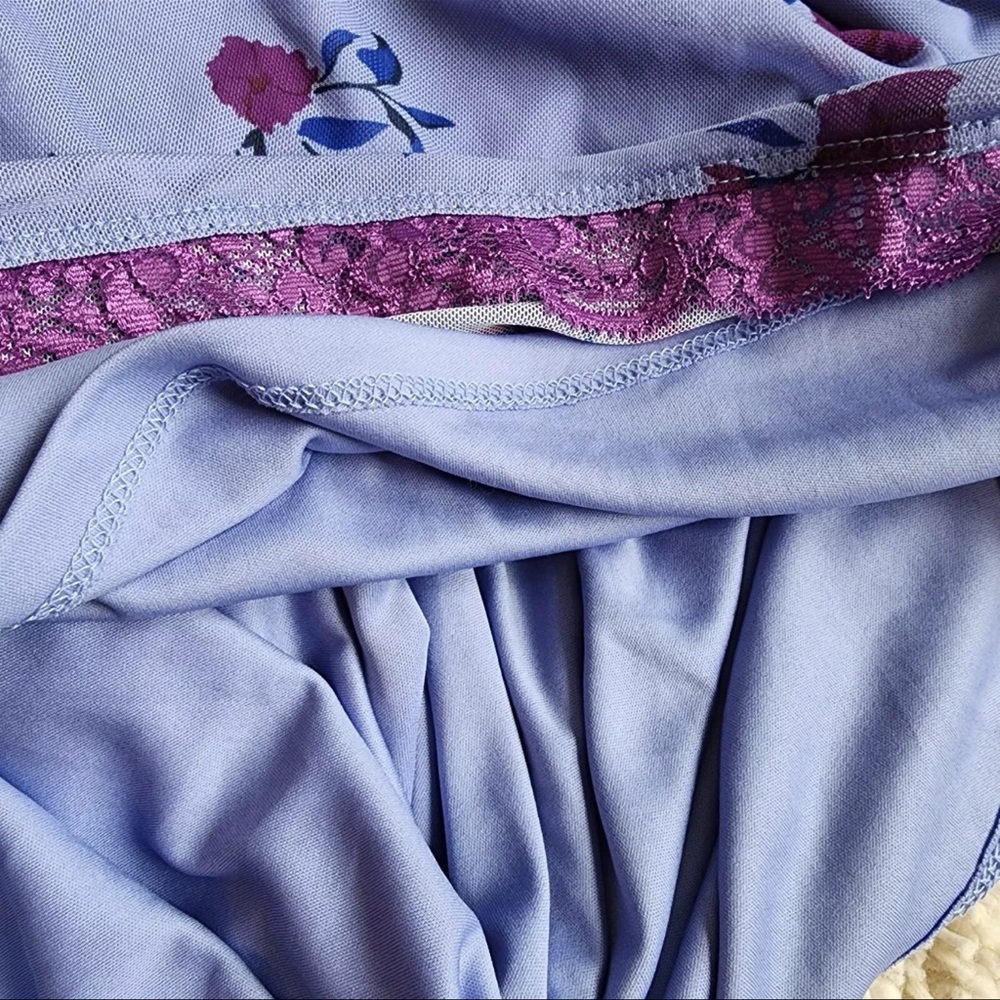 Periwinkle & Purple Floral Print Slip Dress - Picture 10 of 11